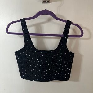Nike Cropped Tank Top, Black with White Glitter
